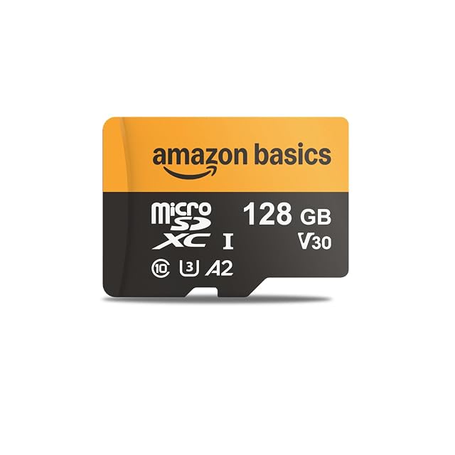 Carte microSDXC 128 Go Amazon Basics avec adaptateur