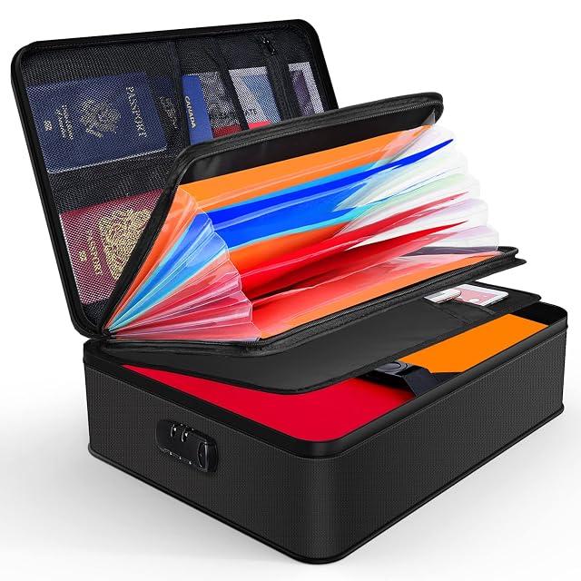 Pochette à documents ignifuge JUNDUN avec serrure à combinaison