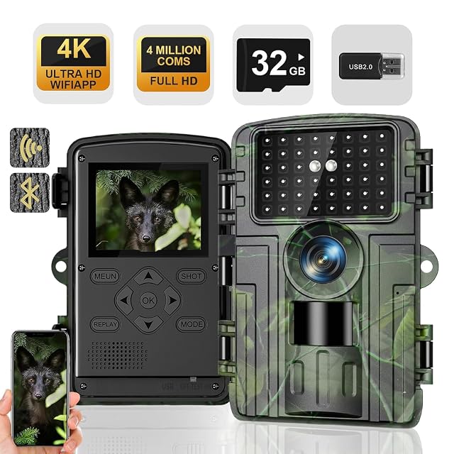 Caméra de chasse Lutranstra 4K avec connexion par application