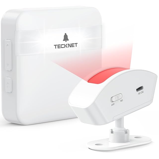 Alarme de mouvement d’allée TECKNET avec récepteur d’intérieur